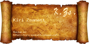 Kiri Zsanett névjegykártya